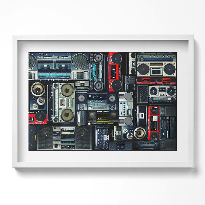 Obraz w ramie Muzyka - boombox Vintage