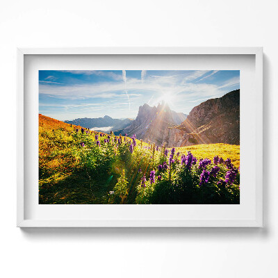 Obraz w ramie Krajobraz Dolomity