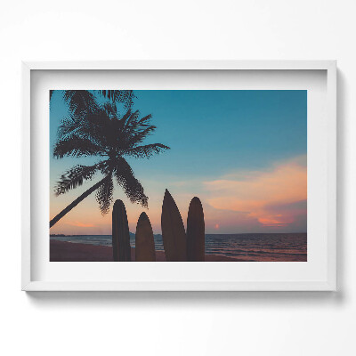 Obraz w ramie Surfing na tropikalnej plaży