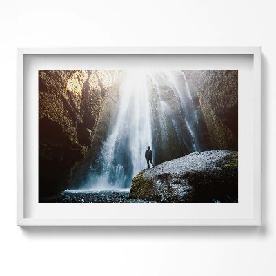 Obraz w ramie Widok wodospadu Gljufrabui