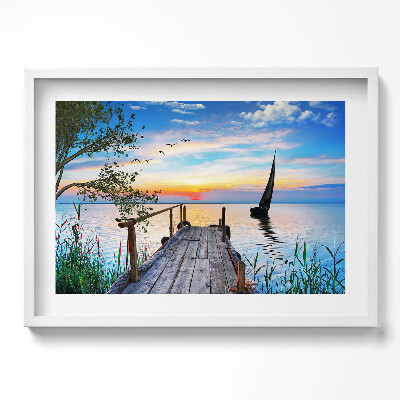 Obraz w ramie Żaglówka na jeziorze