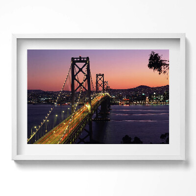 Obraz w ramie Most San Francisco i zachód słońca