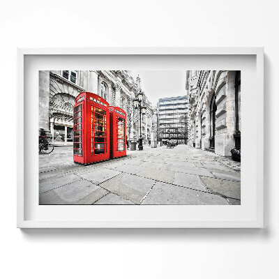 Obraz w ramie Czerwone budki telefoniczne Londyn