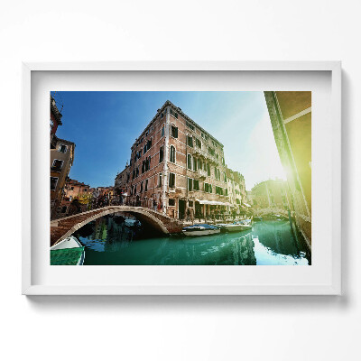 Obraz w ramie Piękne uliczki Wenecji w słońcu