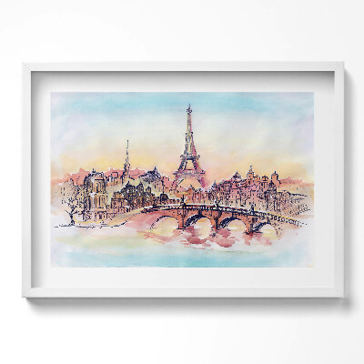Obraz w ramie Malowany widok na Paryż