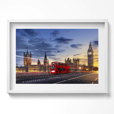 Obraz w ramie Czerwony autobus w Londynie