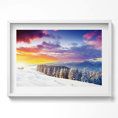 Obraz w ramie Zimowy górski krajobraz