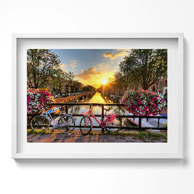 Obraz w ramie Wschód słońca nad Amsterdamem