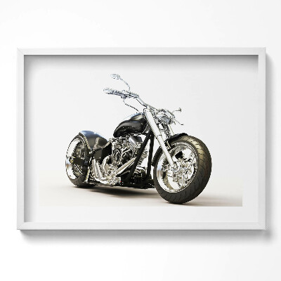 Obraz w ramie Czarny motocykl