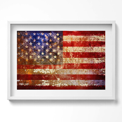 Obraz w ramie Flaga USA w stylu vintage