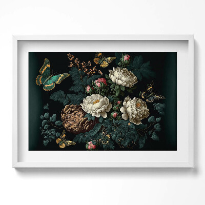 Obraz w ramie Botaniczny wzór kwiatów