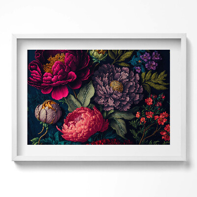 Obraz w ramie Vintage bukiet kwiatów botanicznych