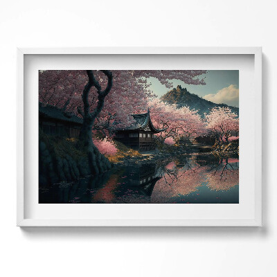 Obraz w ramie Piękny azjatycki kwiat wiśni