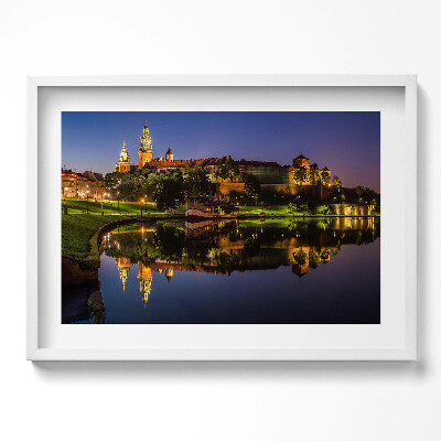 Obraz w ramie Wawel nocą Wisła