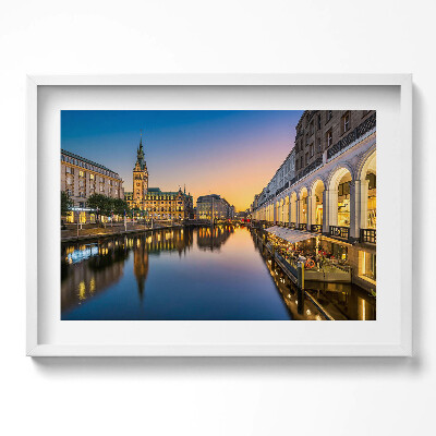 Obraz w ramie Ratusz w Hamburgu Niemcy