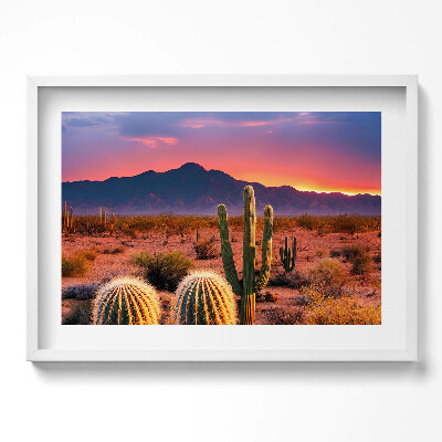 Obraz w ramie Zachód słońca na pustyni