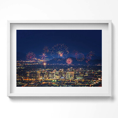 Obraz w ramie Miasto Phoenix nocą