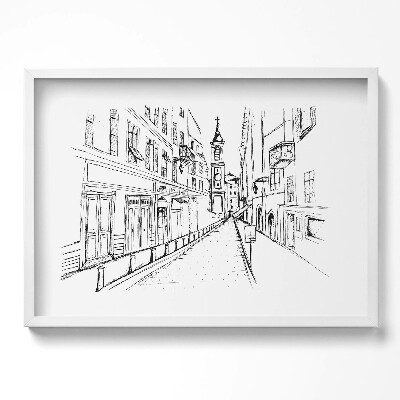 Obraz w ramie Rysunek miasta Prowansja