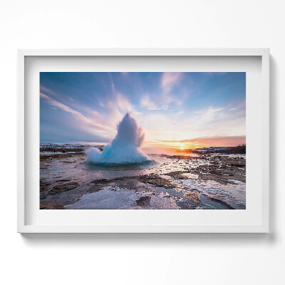 Obraz w ramie Gejzer na wyspie Islandia