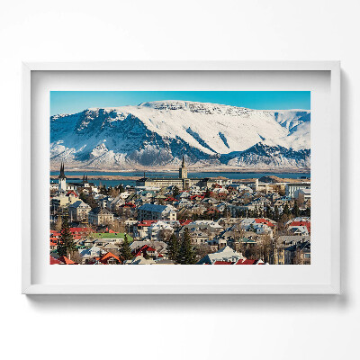 Obraz w ramie Widok na Reykjavík Islandia