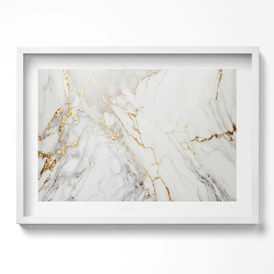 Obraz w ramie Jasny marmur ze złotem