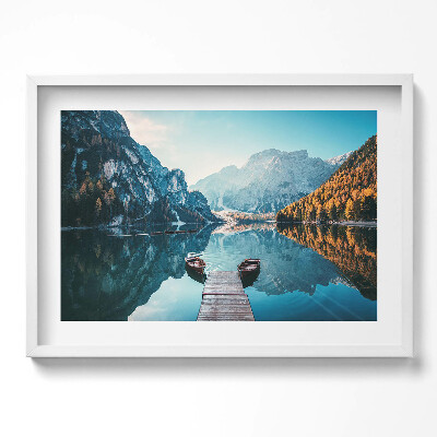 Obraz w ramie Łódki na jeziorze