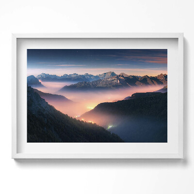 Obraz w ramie Szczyty gór Krajobraz