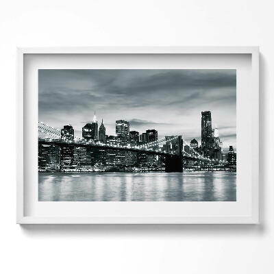 Obraz w ramie Most Brookliński Nowy panorama