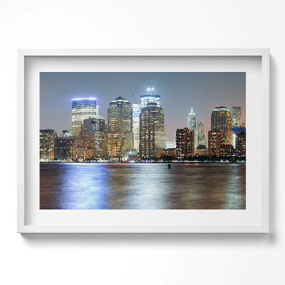 Obraz w ramie Panorama miasta nocą