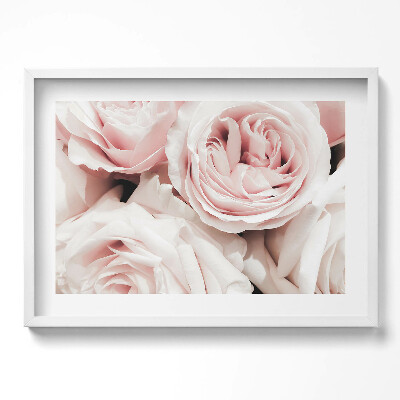 Obraz w ramie Bladoróżowe kwiaty delikatne róże