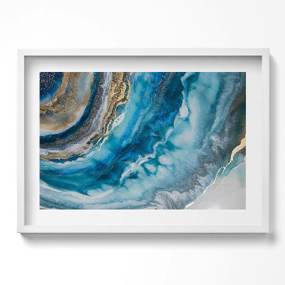 Obraz w ramie Niebieska abstrakcja marmuru