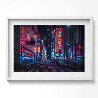 Obraz w ramie Azjatyckie miasto nocą