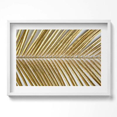 Obraz w ramie Złoty liść glamour