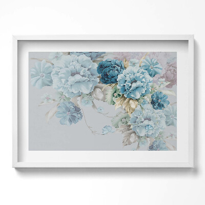 Obraz w ramie Malunek delikatnych kwiatów piwonii