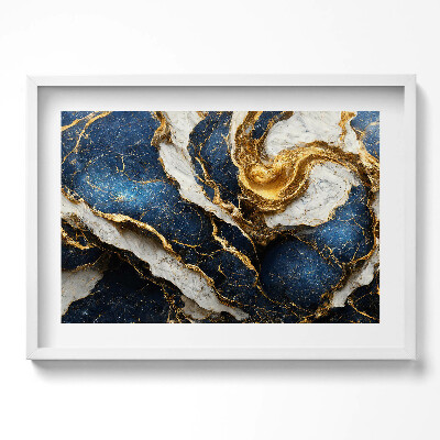 Obraz w ramie Glamour abstracyjna tekstura ze złotem