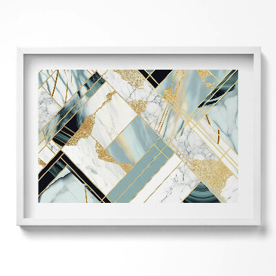 Obraz w ramie Geometryczna abstrakcja ze złotem