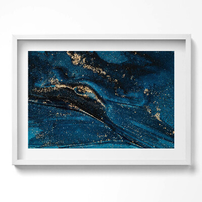 Obraz w ramie Płynna abstrakcja z drobinkami złota