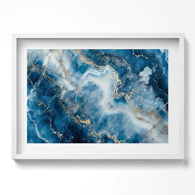 Obraz w ramie Tekstura kamienia ze złotem