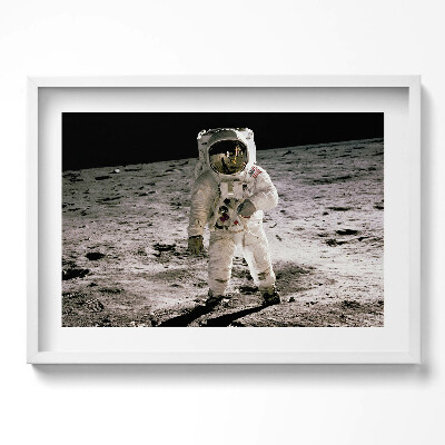 Obraz w ramie Pierwszy człowiek na Księżycu - zdjęcie NASA
