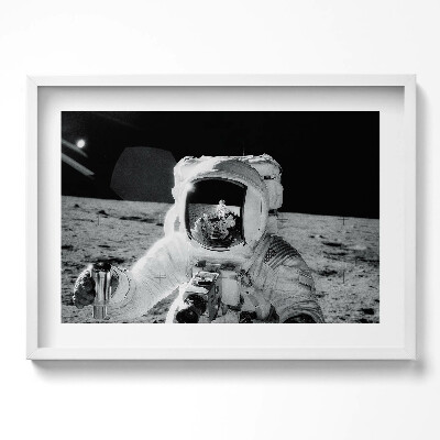 Obraz w ramie Astronauta na Księżycu - zdjęcie NASA