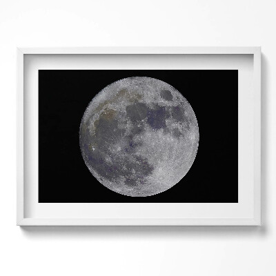 Obraz w ramie Pełnia księżyca na czarnym niebie