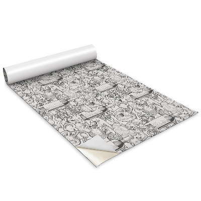 Dekoracyjna okleina Motyw z butelką wina i warzywami