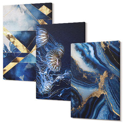Zestaw obrazów na płótnie tryptyk Abstrakcyjne eleganckie wzory z akcentami