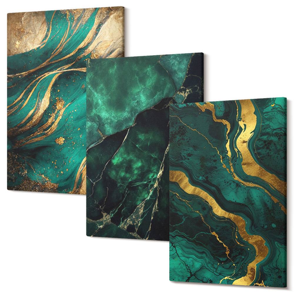 Zestaw obrazów na płótnie tryptyk Eleganckie abstrakcyjne wzory kamieni