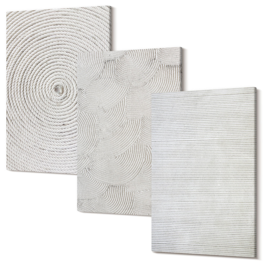 Zestaw obrazów 3 części tryptyk Geometryczne tektury nowoczesne wzory