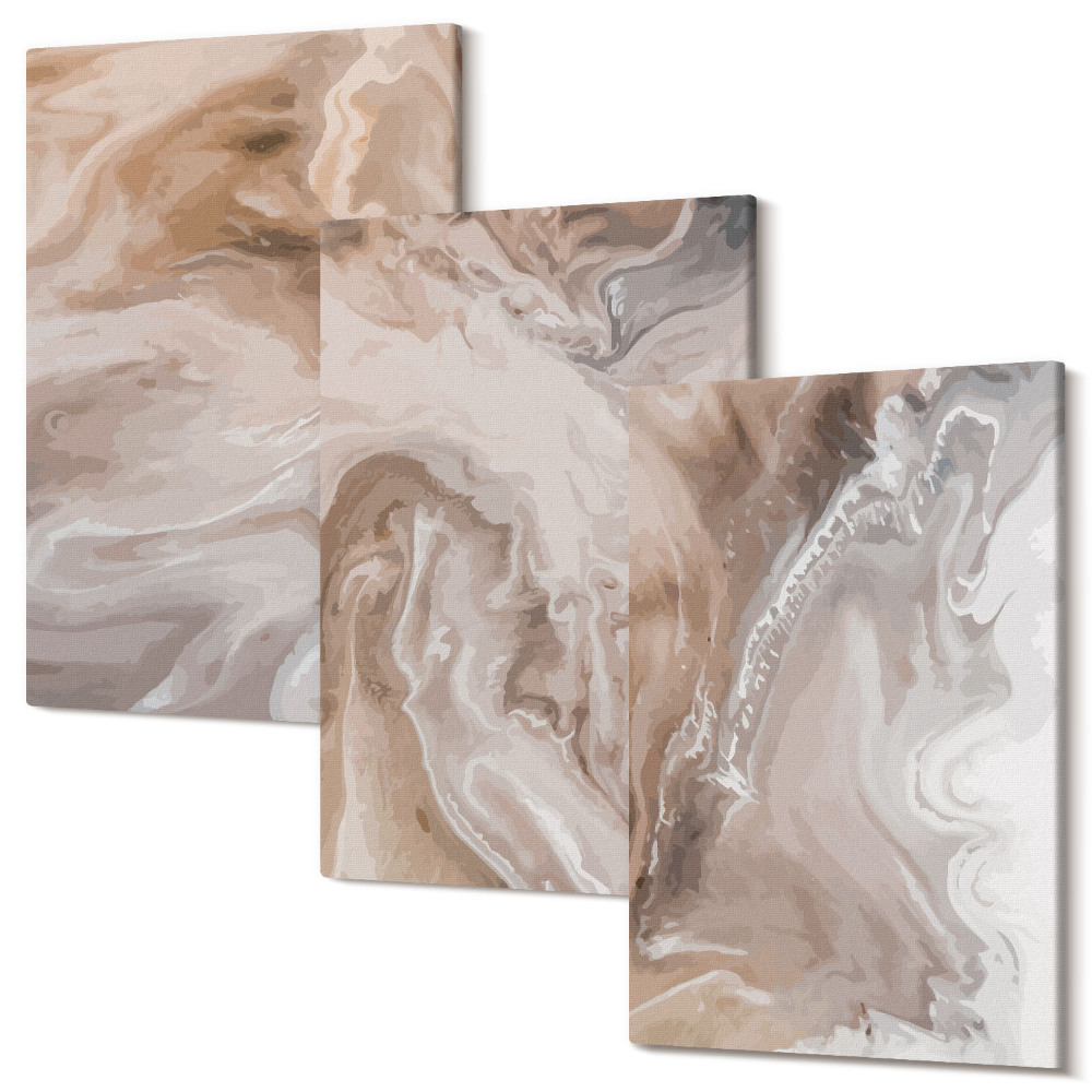 Zestaw obrazów tryptyk na ścianę Tekstura kamienia abstrakcyjne wzory marmuru