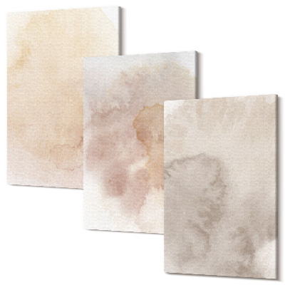Zestaw obrazów na płótnie tryptyk Ciepłe akwarele na płótnie pastelowe tekstury