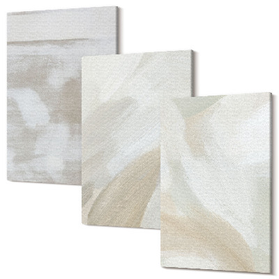 Zestaw obrazów na płótnie tryptyk Pociągnięcia pędzlem abstrakcja farb na płótnie