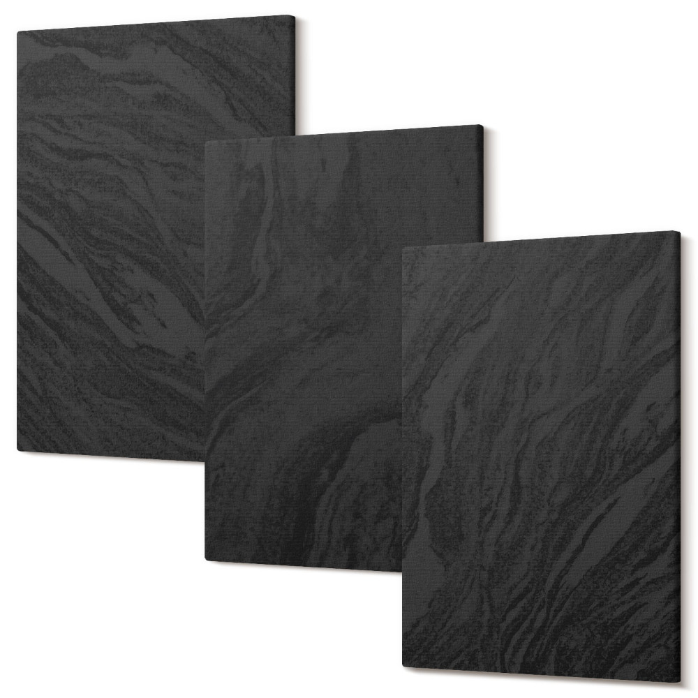 Zestaw obrazów na płótnie tryptyk Ciemne marmury eleganckie tekstury w stylu glamour