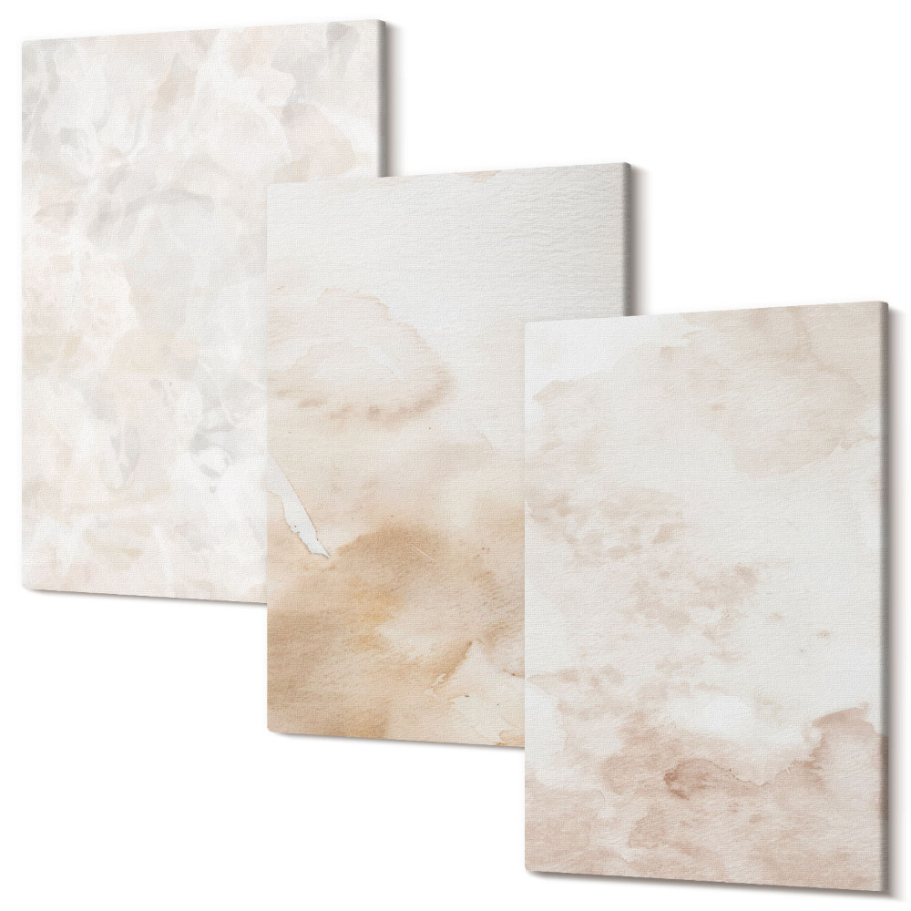 Zestaw obrazów na płótnie tryptyk Modne tekstury w pastelowych jasnych barwach
